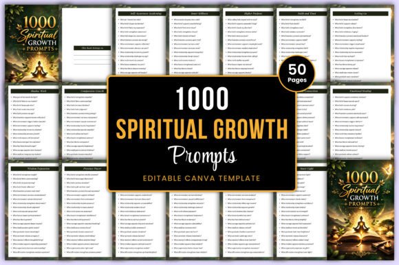 1000 Spiritual Growth Prompts Canva Kdp