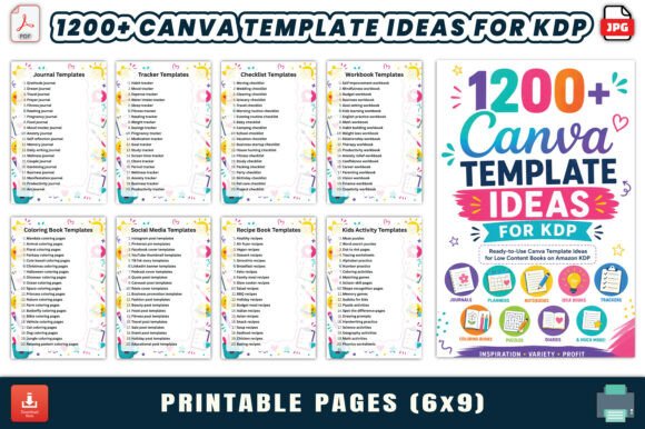 1200 Canva Template Ideas for KDP