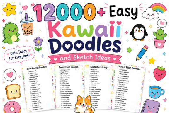 1200 Easy Kawaii Doodles and Sketch: A Creative Resource for All Ages