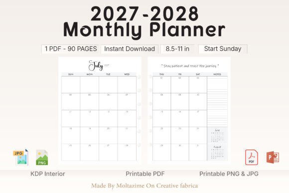 2027–2028 Monthly Planner Printable: A Strategic Tool for Long-Term Organization