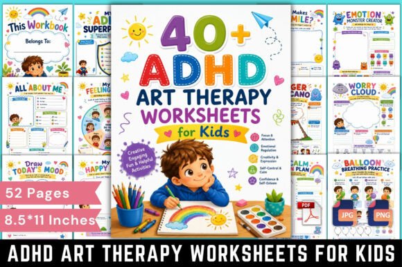 ADHD Art Therapy Worksheets for Kids: A Creative Path to Emotional Growth and Focus