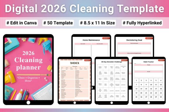 Digital 2026 Cleaning Template: A Smart Way to Organize Your Home