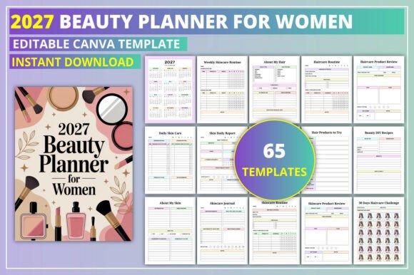 Editable 2027 Beauty Planner for Women