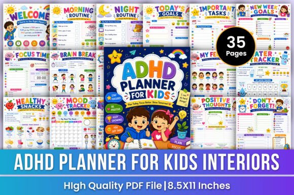 Kids ADHD Planner Focus Routine Kdp: A Structured Tool for Supporting Children with ADHD