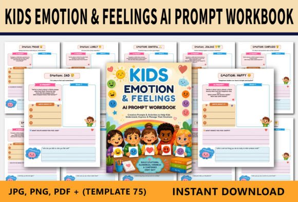 Kids Emotion Feelings AI Prompt Workbook: A Fun Way to Learn About Emotions