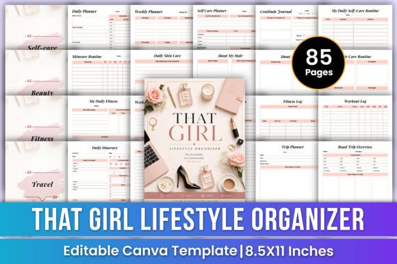 That Girl Lifestyle Organizer Canva Kdp