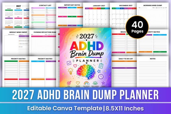 The 2027 ADHD Brain Dump Planner Organize: A Game-Changer for Modern Productivity